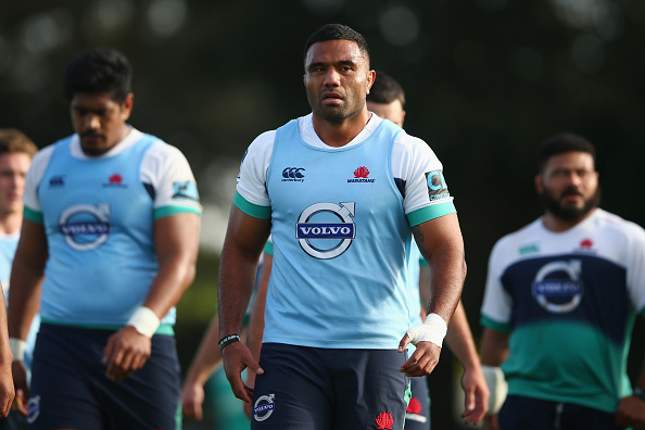SYDNEY, AUSTRALIA - JUNE 23:  Wycliff Palu watches on during a Waratahs Super Rugby training session at Moore Park on June 23, 2015 in Sydney, Australia.  (Photo by Mark Kolbe/Getty Images)
